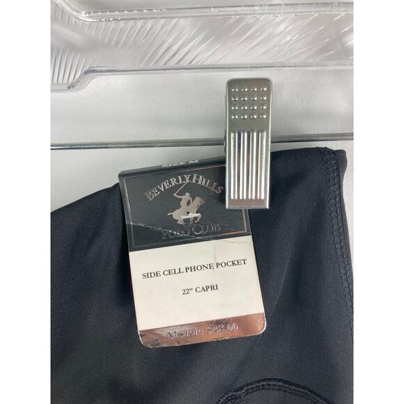NWT Beverly Hills Polo Club Black Pocket Leggings Size Medium 22" - Picture 4 of 5